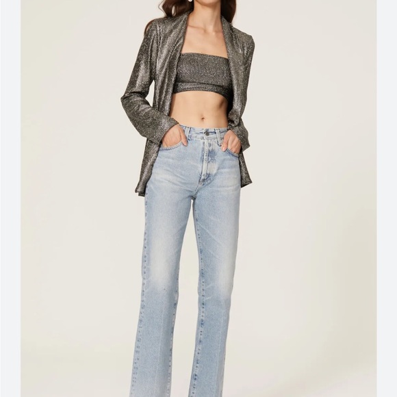 Show me your Mumu silver sparkle tube top new - Picture 6 of 8